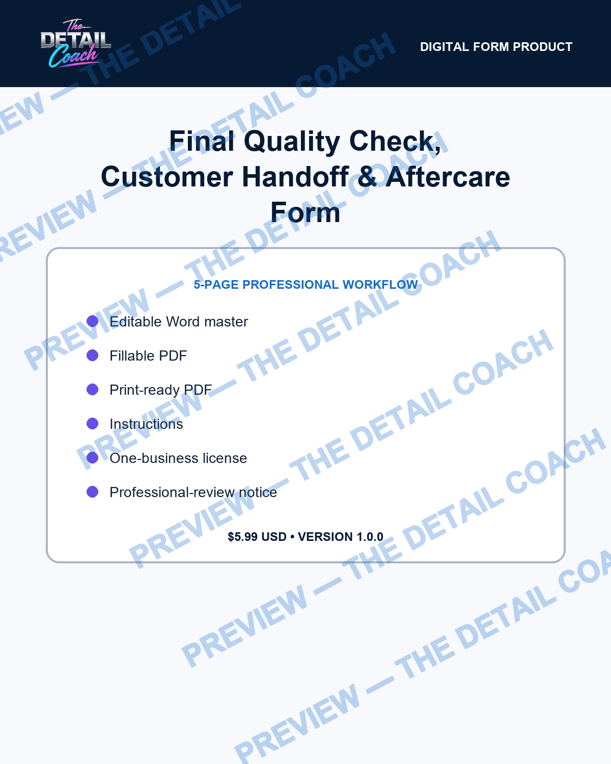 Preview of Final QC & Handoff