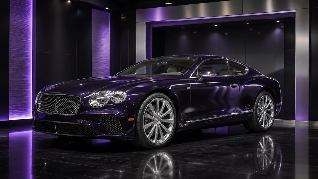 Premium luxury vehicle in an upscale automotive detailing studio